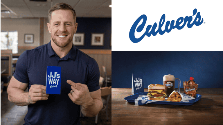 JJ Watt holding Culver's sign on Chise Franchise News