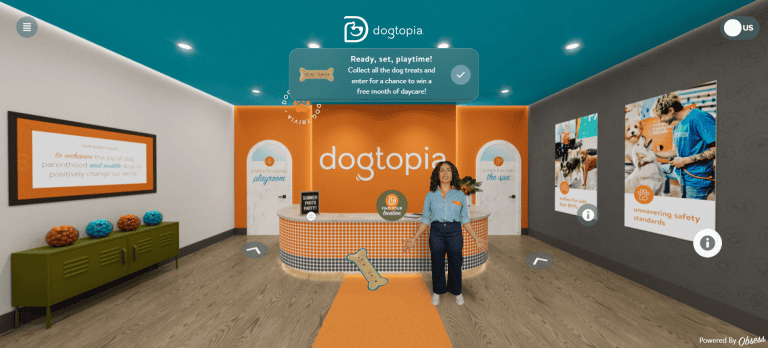 Image of virtual Dogtopia lobby