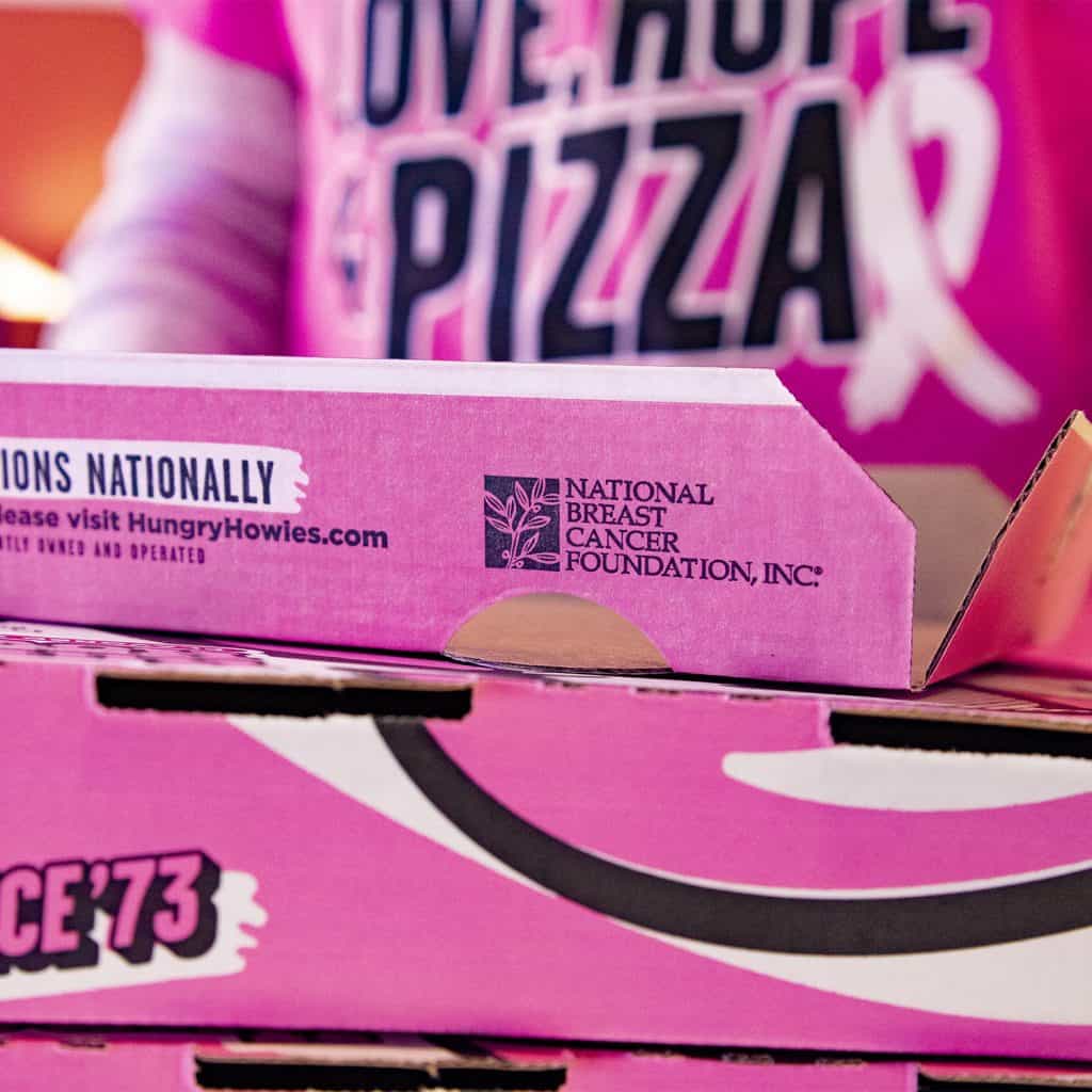 Image of Pizza in Hungry Howie's pink box