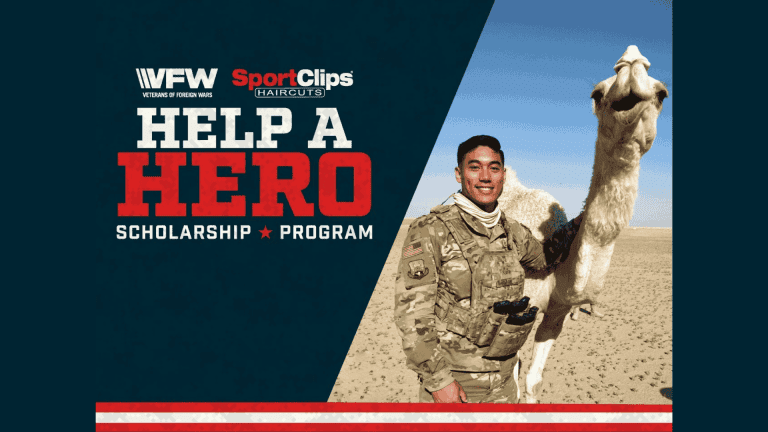 Image of Veteran for the Help A Hero Campaign at Sports Clip Haircuts Franchise