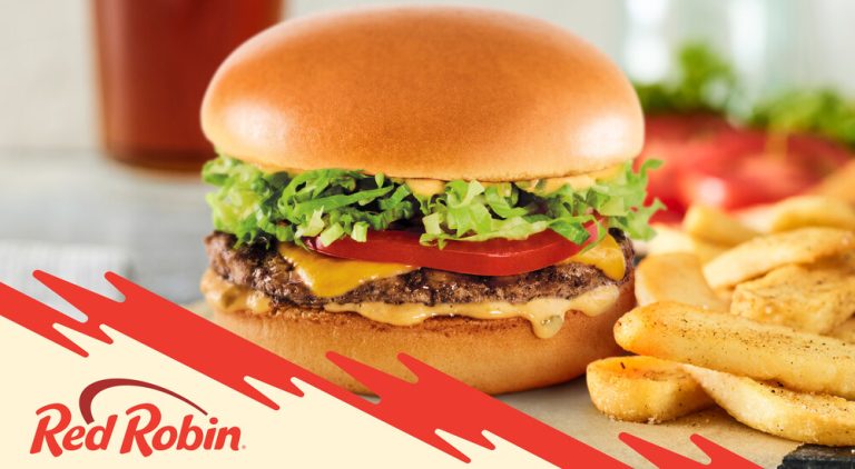 Image of Red Robins burger and bottomless fries for Red Robin Veterans Day Special