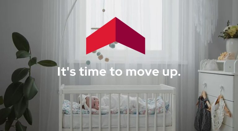 Image of baby in crib for franchise marketing campaign of ERA real estate