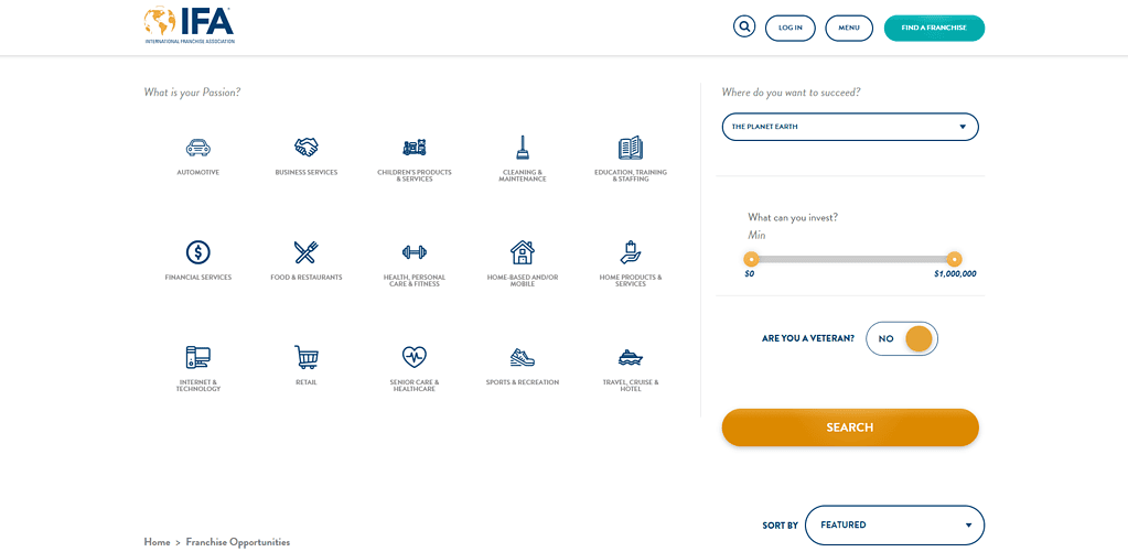 Screenshot of franchise.org