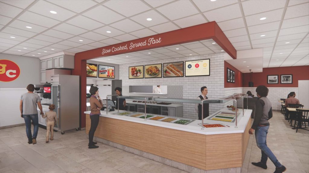 Interior Rendering of Golden Corral Favorites Concept 