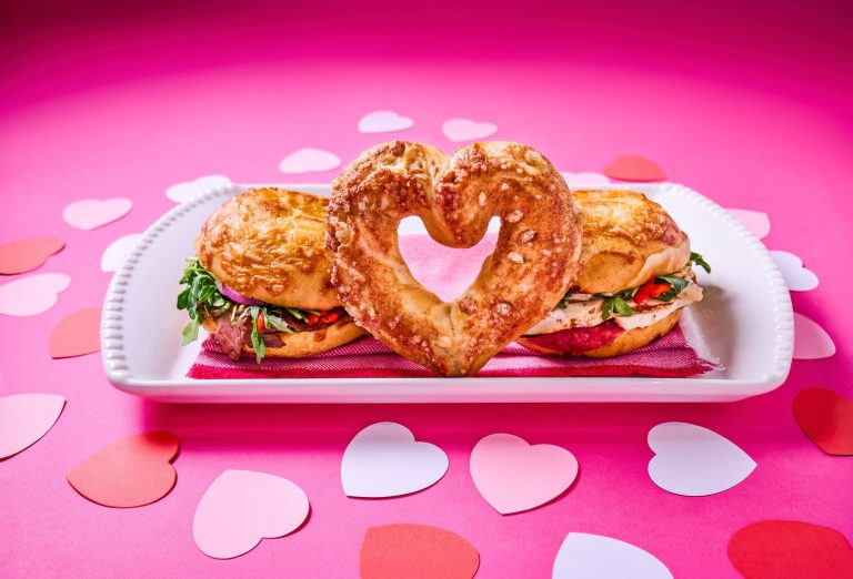 Image of Panera Bread Sandwiches with heart shaped bagel