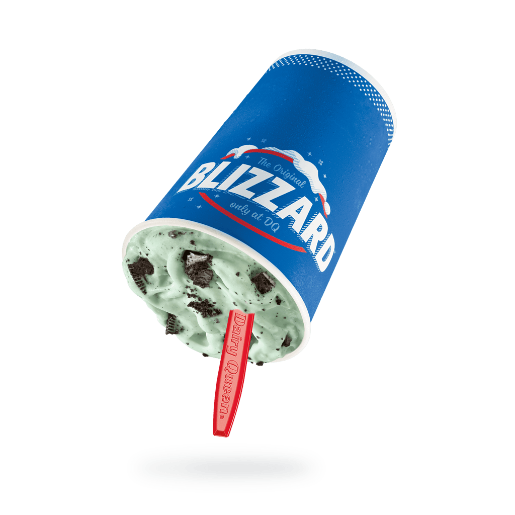 Oreo Blizzard at Dairy Queen in blue cup