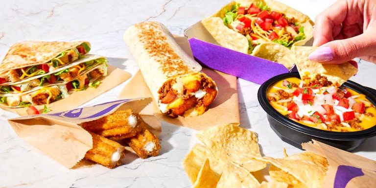 Image of five taco bell dishes.